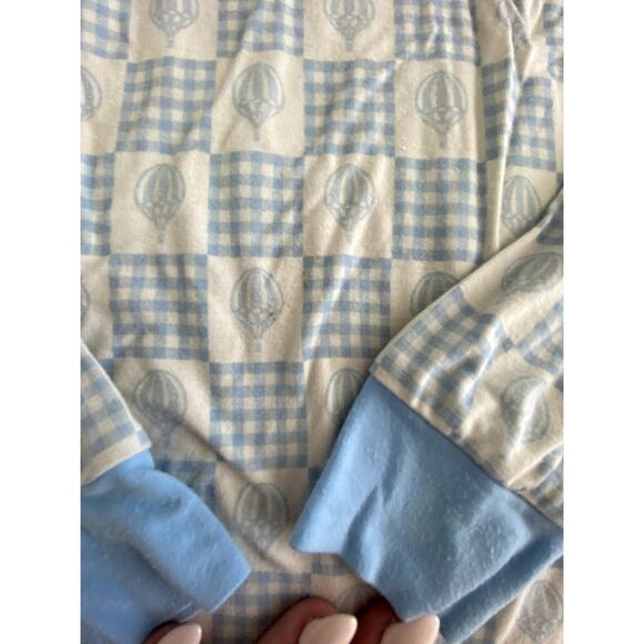 Poppy Kids Blue Checkered Bamboo PJs Size 3T - Picture 5 of 5